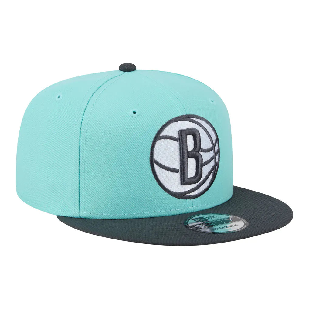 Brooklyn Nets New Era Color Pack Two-Tone 9FIFTY Snapback Hat - Turquoise/Charcoal Techwosell