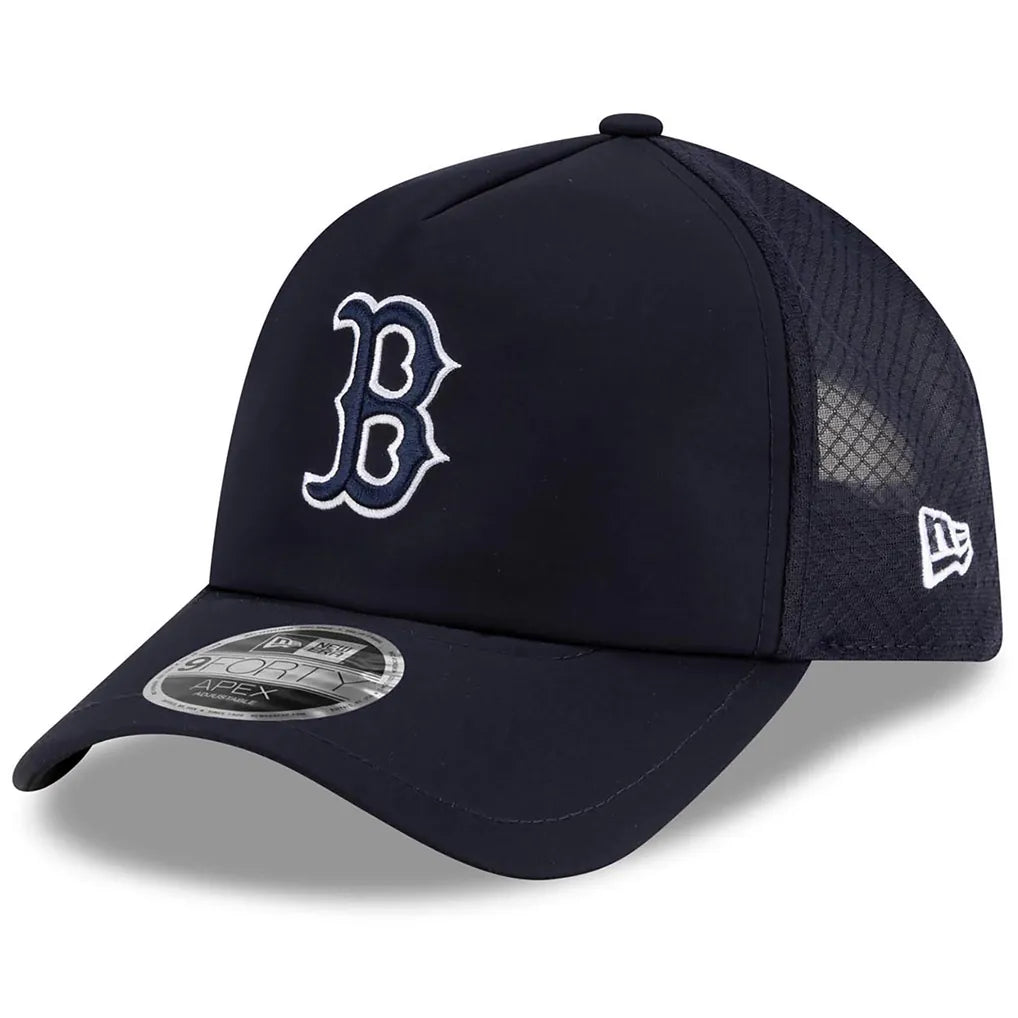 Boston Red Sox New Era 2026 Batting Practice Apex 9FORTY Adjustable Trucker Hat - Navy