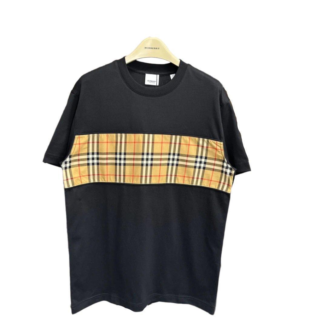 Burberry T-Shirt Without Collar 'Black & Beige'