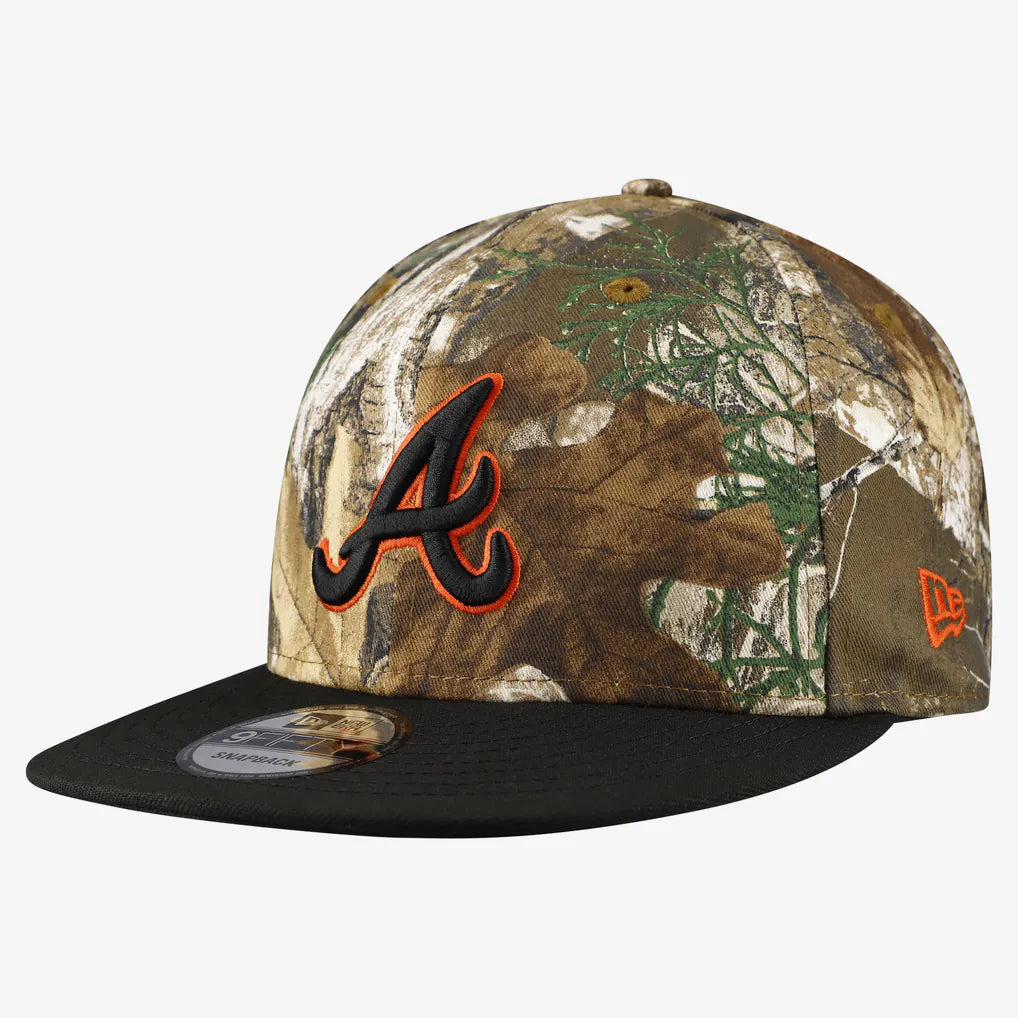 Atlanta Braves New Era Realtree Orange Pop 9FIFTY Snapback Hat - Camo Techwosell