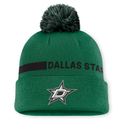 Dallas Stars Fanatics Authentic Pro Rink Cuffed Knit Hat with Pom - Kelly Green Techwosell
