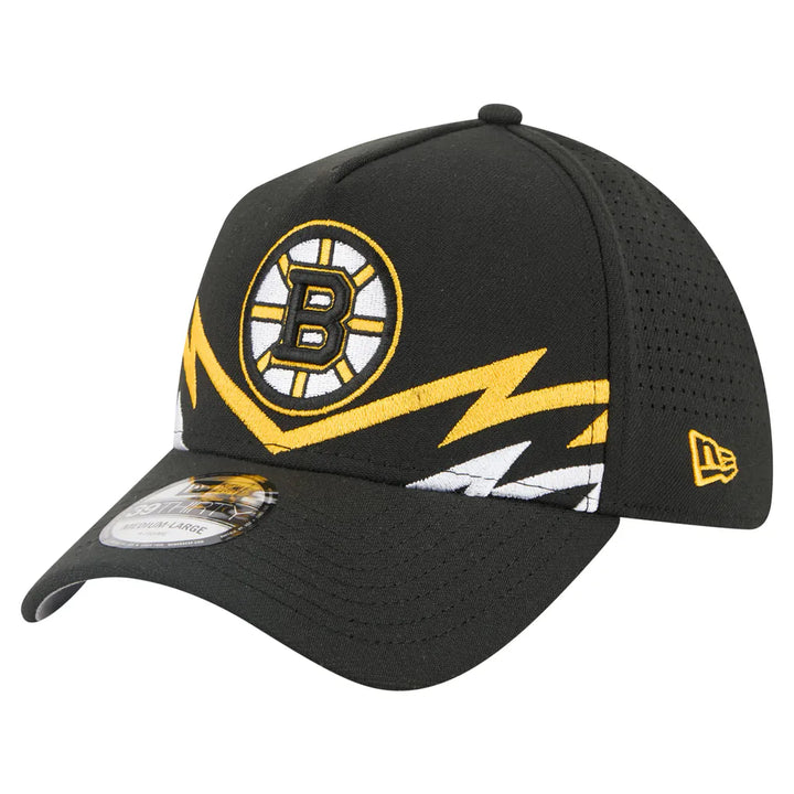 Boston Bruins New Era 39THIRTY A-Frame Perforated Flex Hat - Black