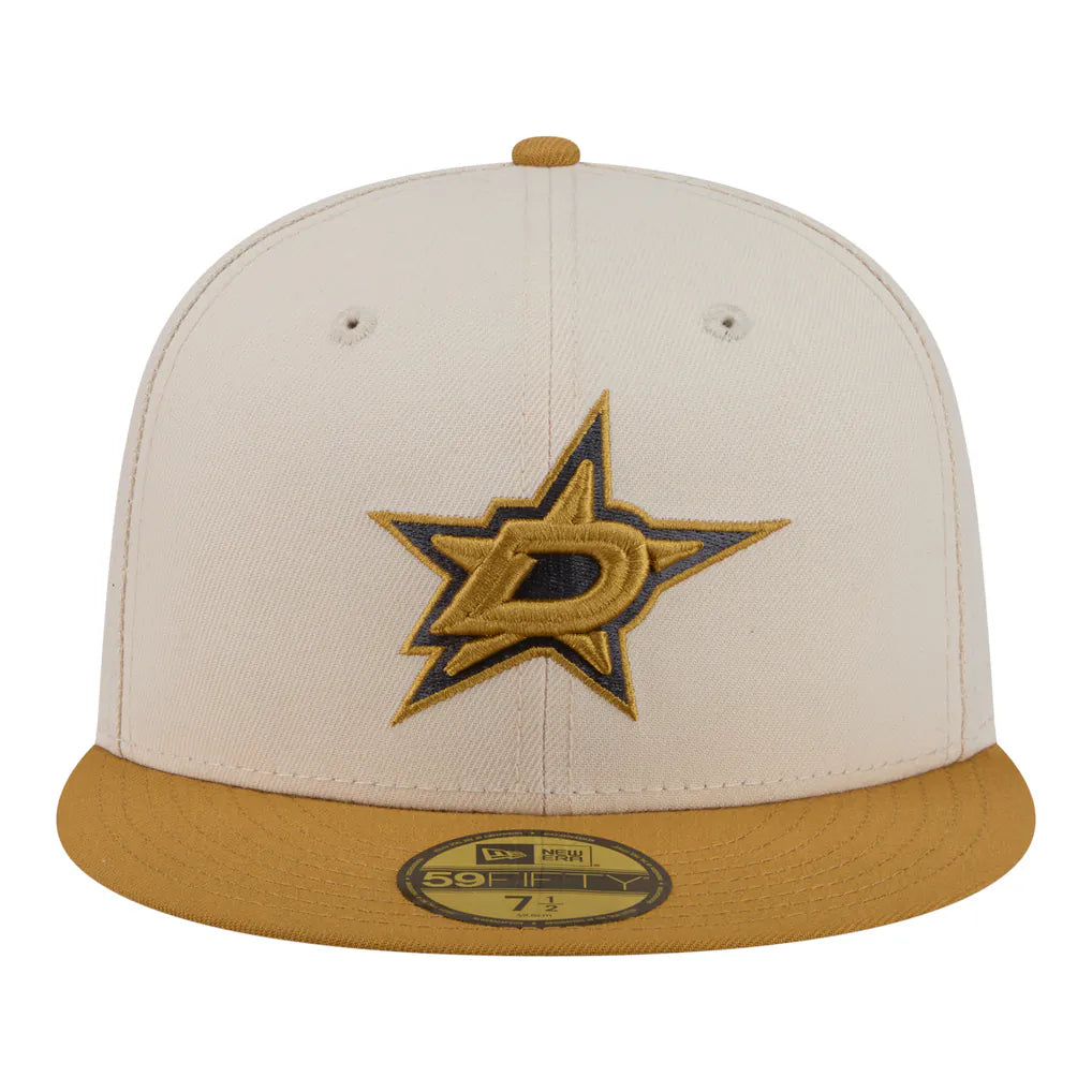 Dallas Stars New Era Colorpack Two-Tone 59FIFTY Fitted Hat - Cream/Tan
