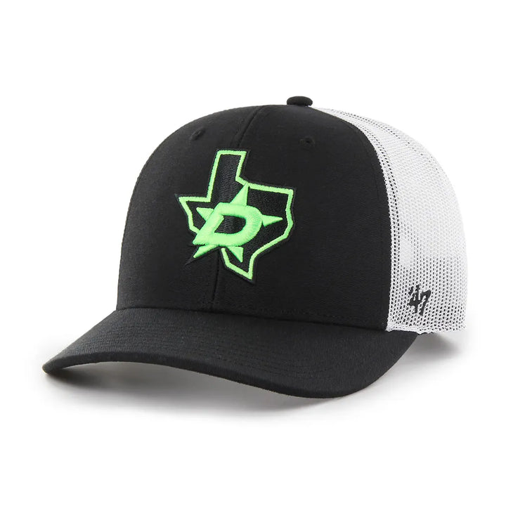 Dallas Stars '47 Logo Trucker Adjustable Hat - Black/White