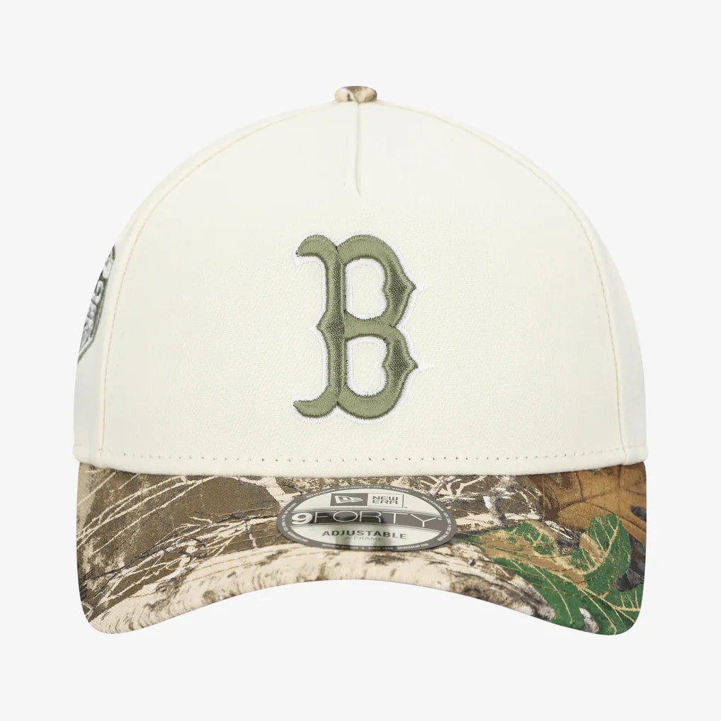 Boston Red Sox New Era 9FORTY A-Frame Adjustable Hat - Cream/Realtree Camo Techwosell