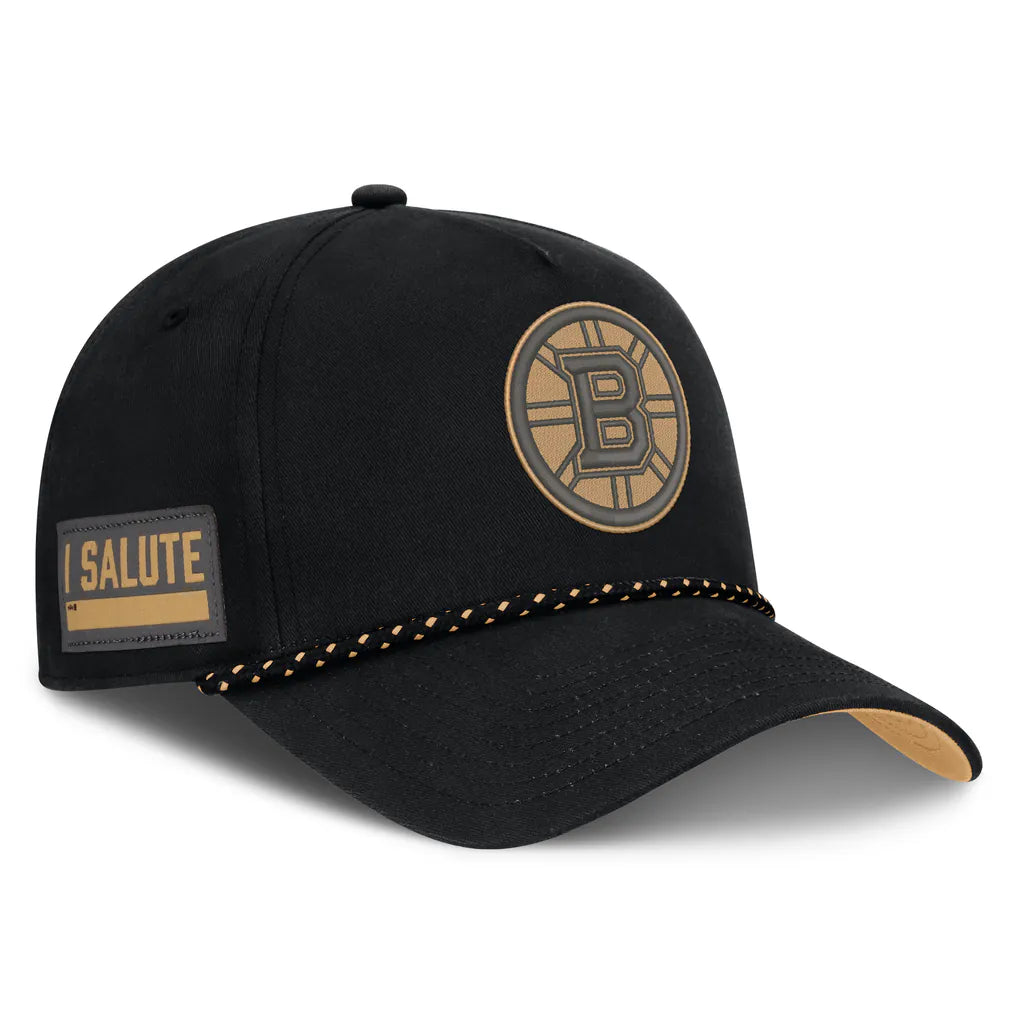 Boston Bruins Fanatics Military Appreciation Authentic Pro A-Frame Adjustable Hat - Black