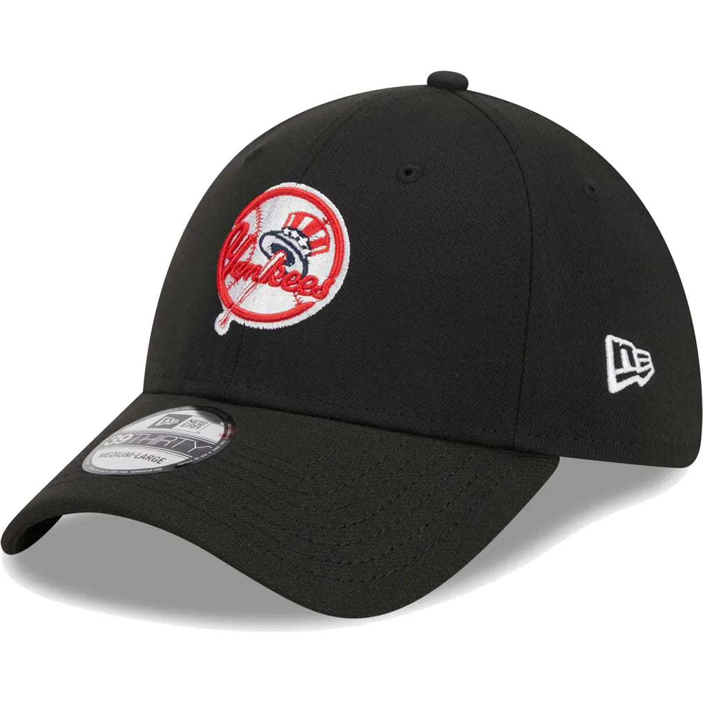 New York Yankees New Era Logo 39THIRTY Flex Hat - Black Techwosell