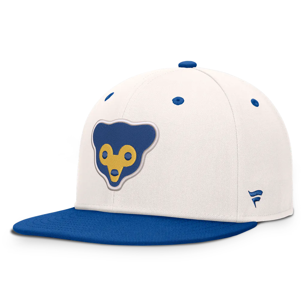 Chicago Cubs Fanatics Heritage Ballpark Snapback Hat - Cream/Royal