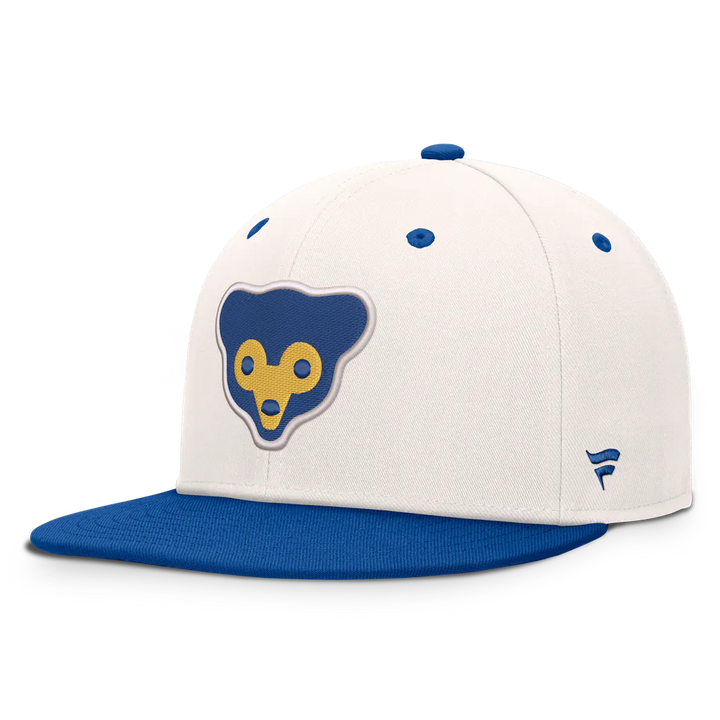 Chicago Cubs Fanatics Heritage Ballpark Snapback Hat - Cream/Royal