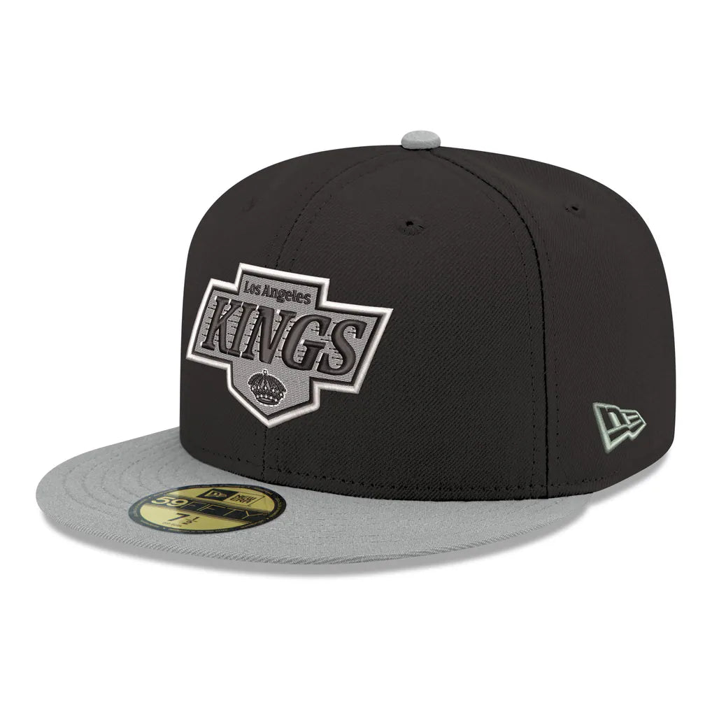 Los Angeles Kings New Era Core Logo Two-Tone 59FIFTY Fitted Hat - Black Techwosell