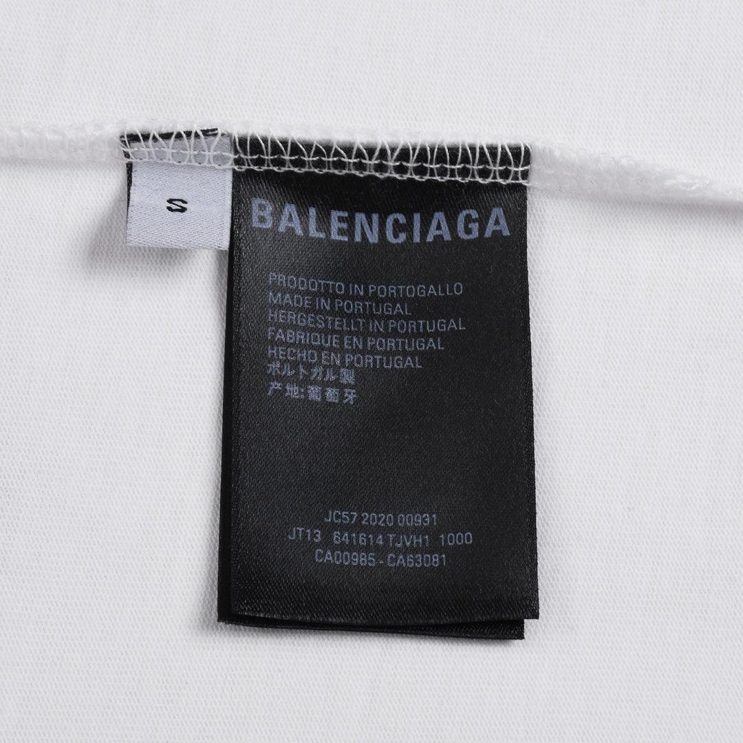 Balenciaga White & Green T-Shirt Without Collar