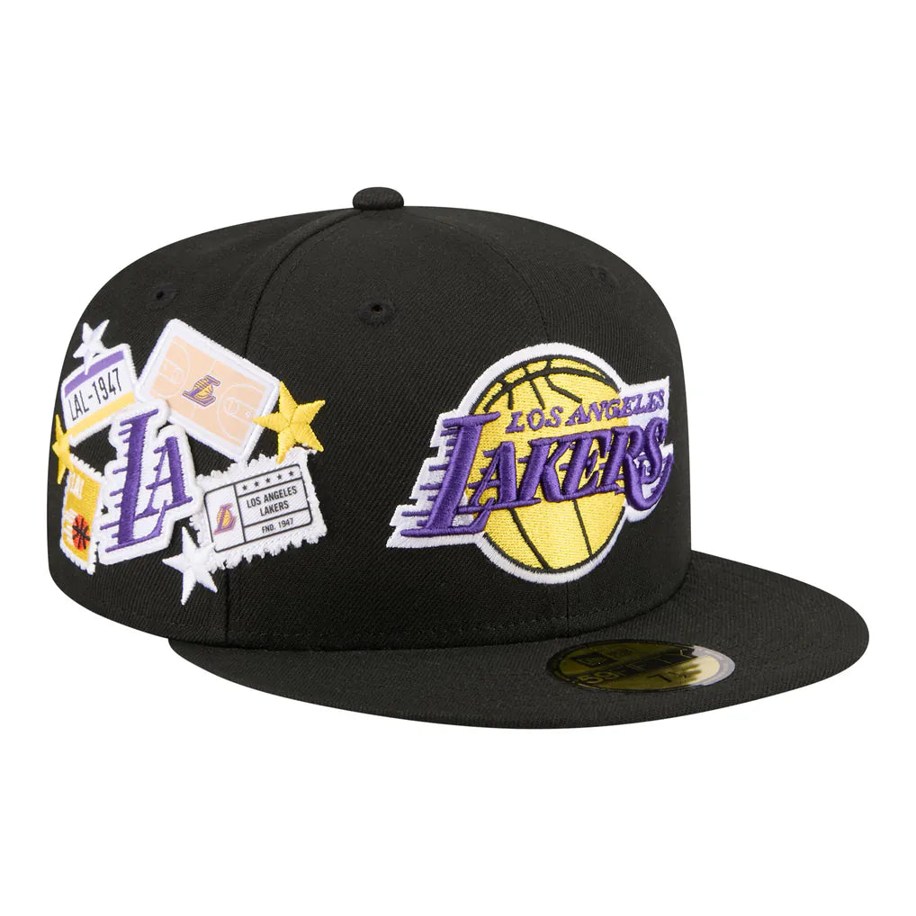 Los Angeles Lakers New Era Team Collage 59FIFTY Fitted Hat - Black
