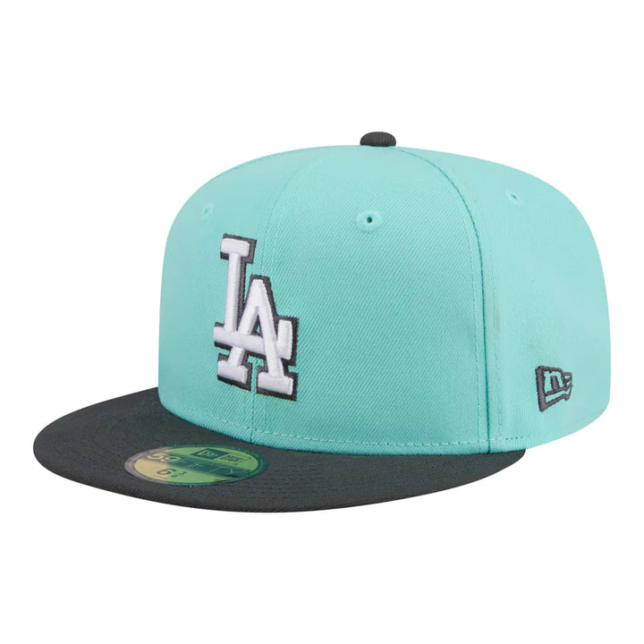 Los Angeles Dodgers New Era Two-Tone Color Pack 59FIFTY Fitted Hat - Turquoise/Charcoal