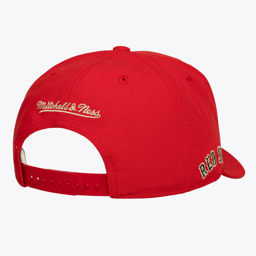 Boston Red Sox Mitchell & Ness Fenway Park 100th Anniversary Patch Secondary Pro Snapback Hat - Red Techwosell