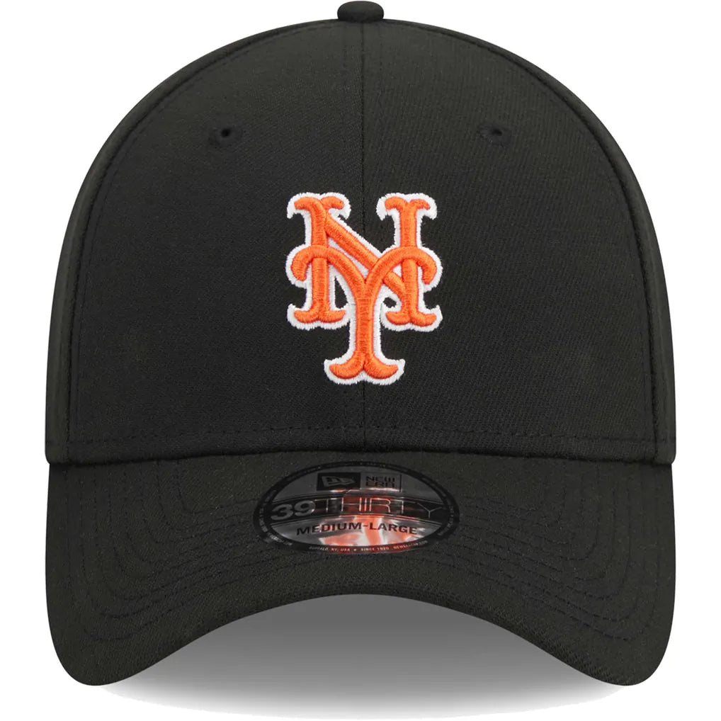 New York Mets New Era Logo 39THIRTY Flex Hat - Black
