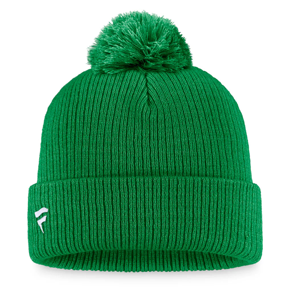 Dallas Stars Fanatics Primary Logo Cuffed Knit Hat with Pom - Kelly Green Techwosell