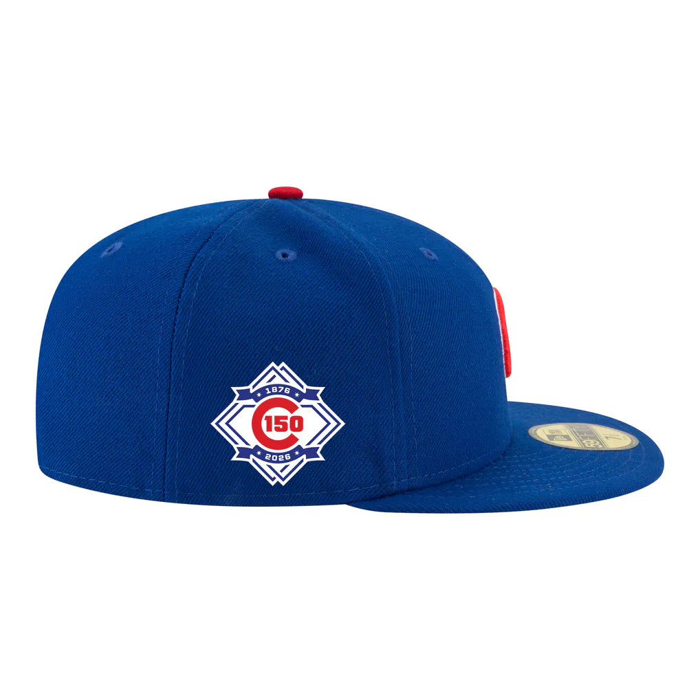 Chicago Cubs New Era 150th Anniversary 59FIFTY Fitted Hat - Royal Techwosell