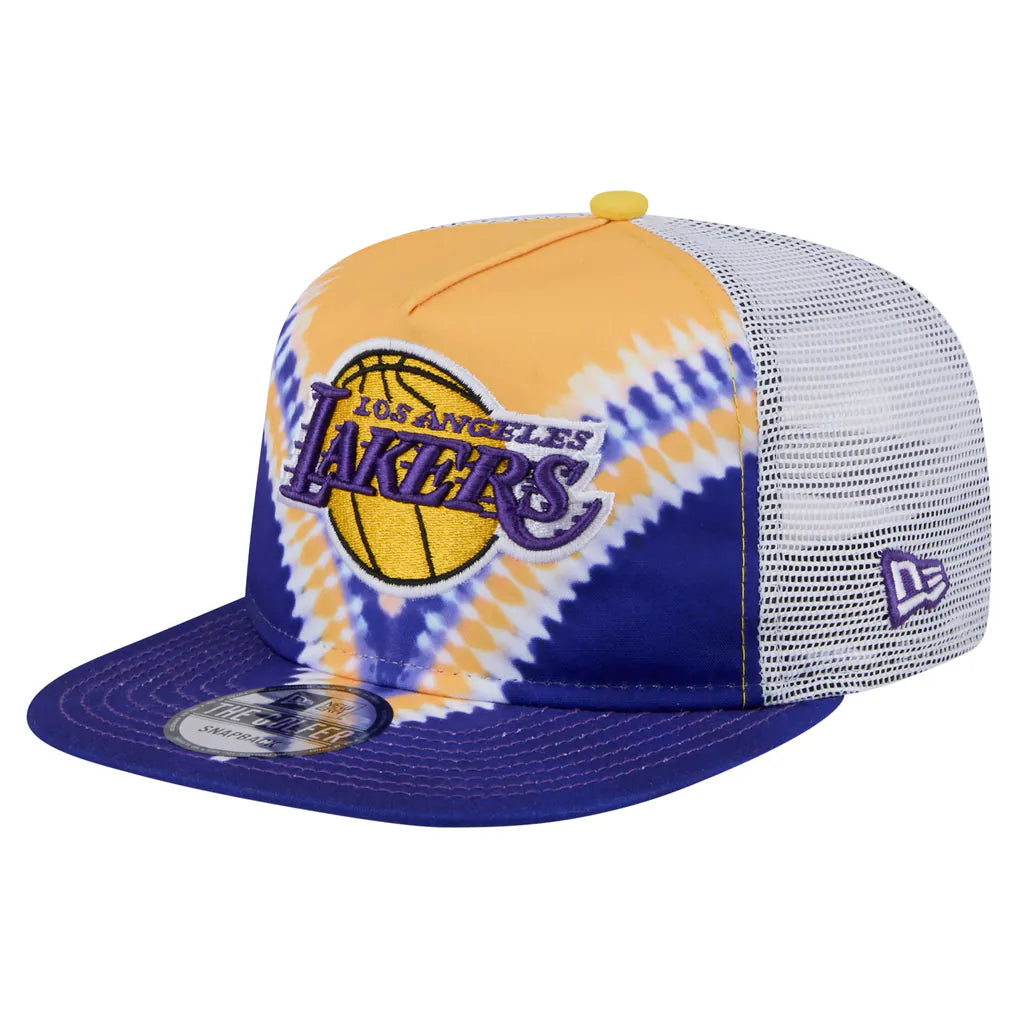 Los Angeles Lakers New Era Throwback Dye Golfer Snapback Hat - Purple/Gold
