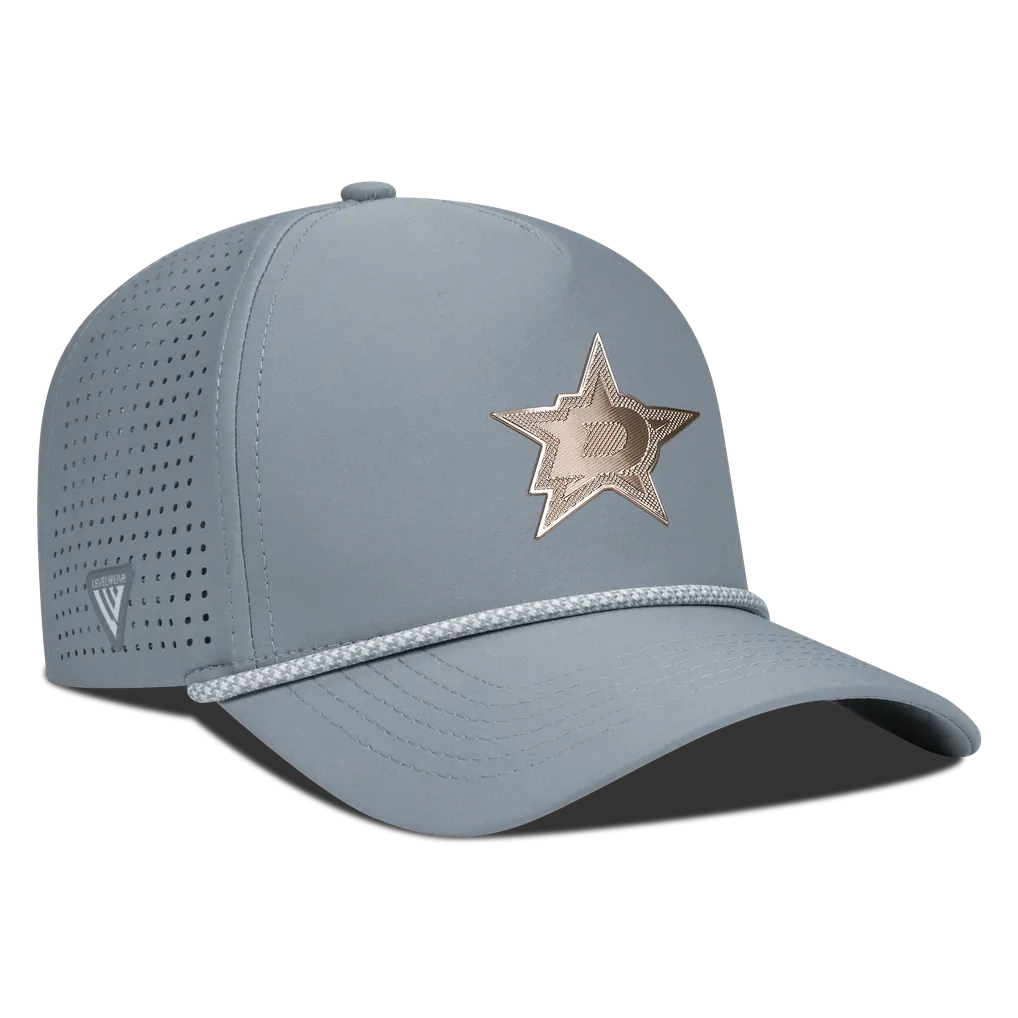 Dallas Stars Levelwear Gordon Copper Insignia Vented Adjustable Hat - Gray Techwosell
