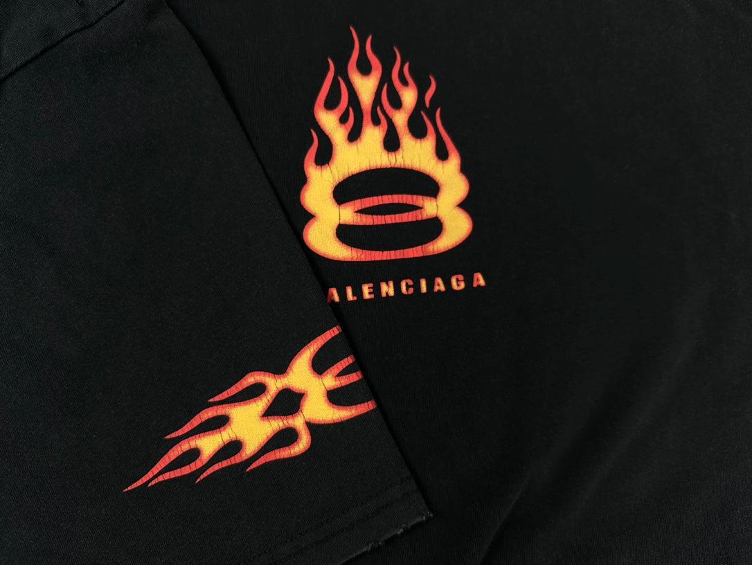 Balenciaga Burning Unity T-Shirt Oversized in black vintage jersey Techwosell