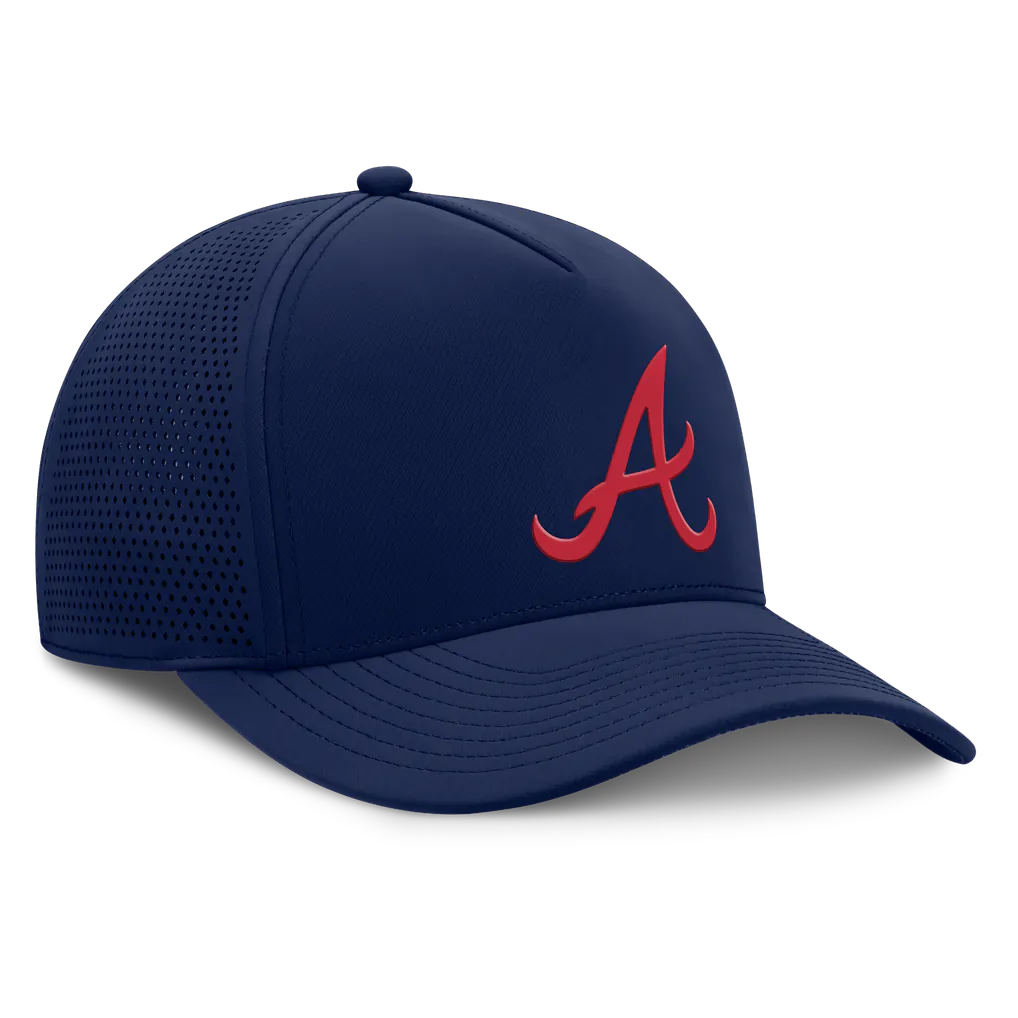 Atlanta Braves Fanatics Men's Perforated Adjustable Hat - Navy Techwosell