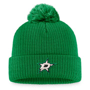Dallas Stars Fanatics Primary Logo Cuffed Knit Hat with Pom - Kelly Green Techwosell