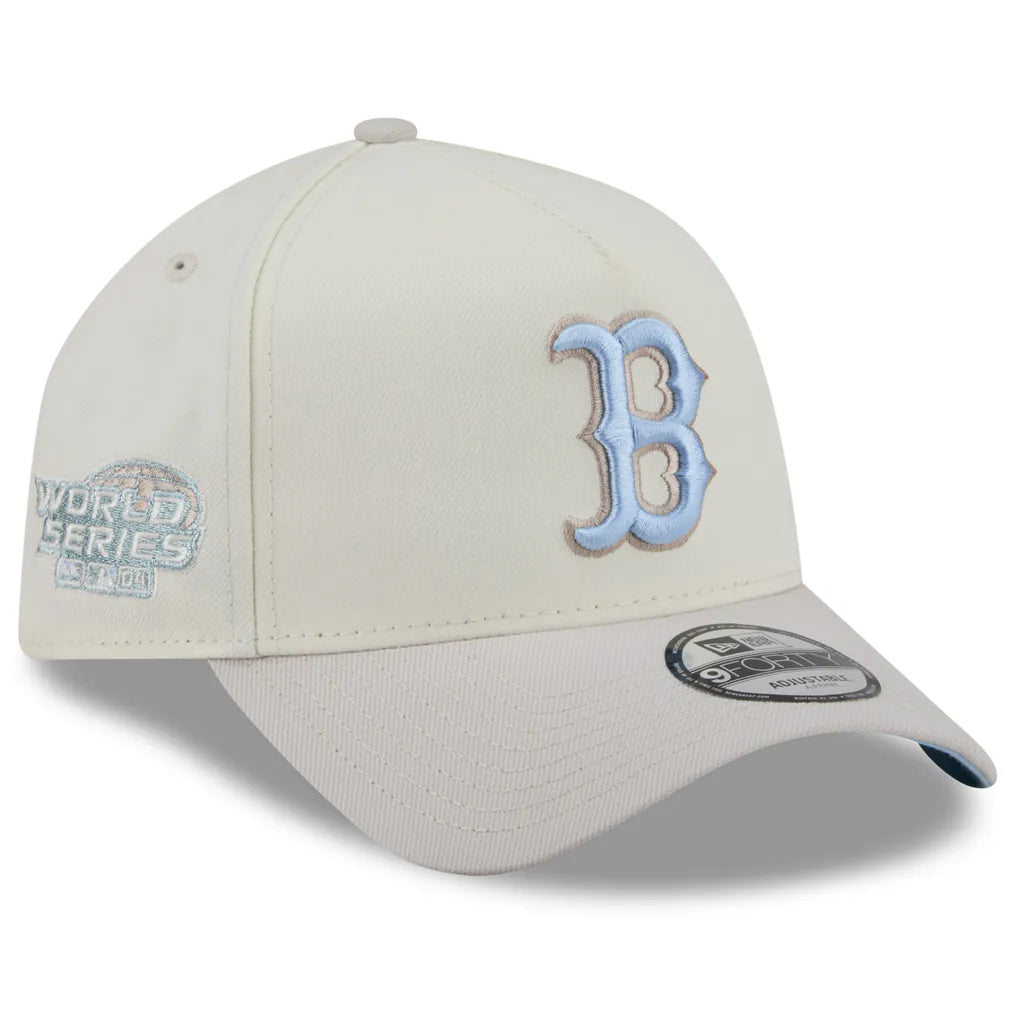 Boston Red Sox New Era Crisp Equinox World Series 9FORTY A-Frame Adjustable Hat - Natural Techwosell