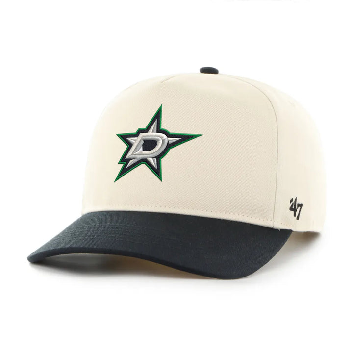 Dallas Stars '47 Logo Hitch Adjustable Hat - Cream/Black