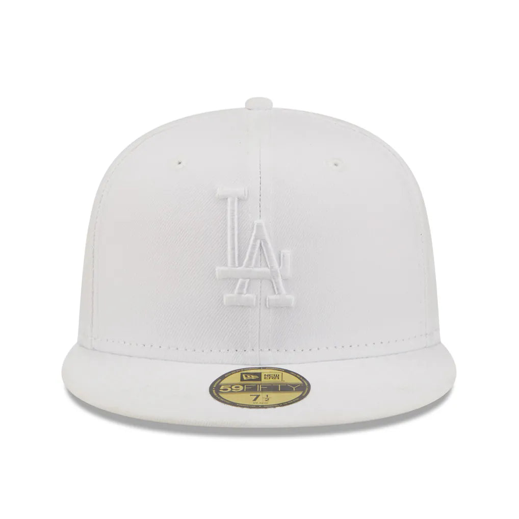 Los Angeles Dodgers New Era White on White 59FIFTY Fitted Hat