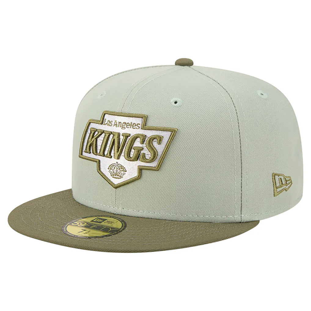Los Angeles Kings New Era Color Pack 59FIFTY Fitted Hat - Sage Green/Olive Techwosell