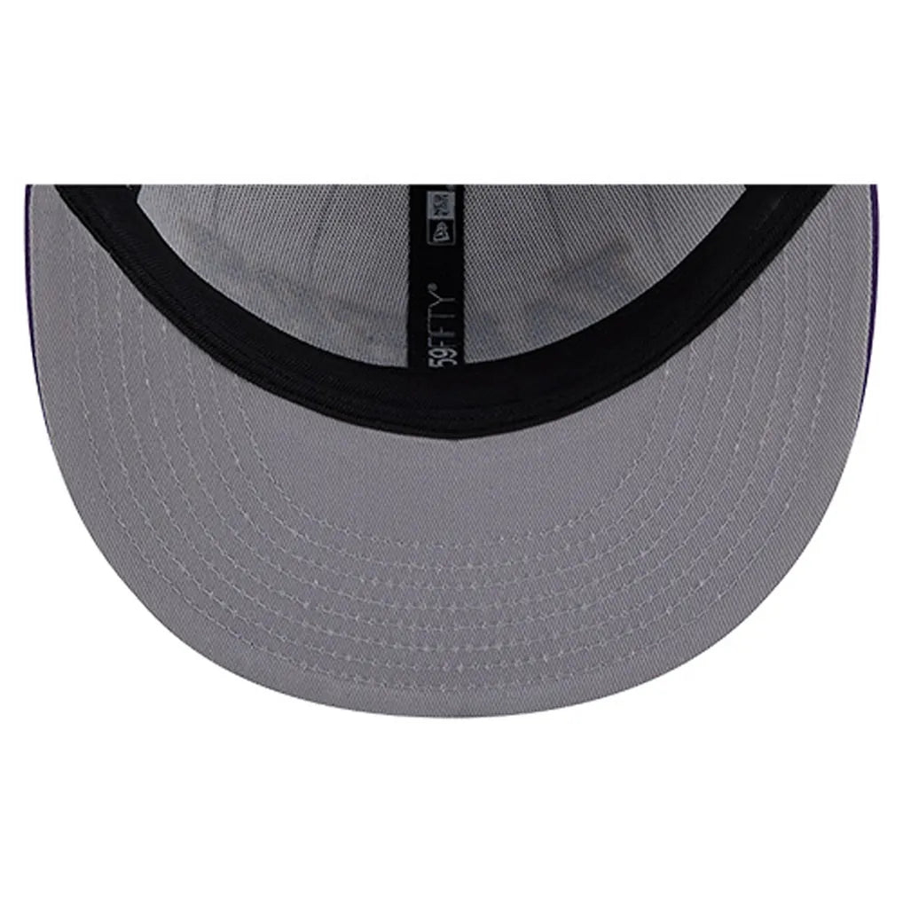 Los Angeles Lakers New Era Wordmark Pinstripe 59FIFTY Fitted Hat - White