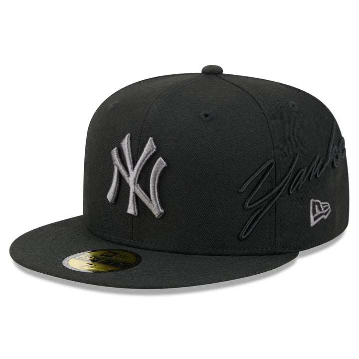 New York Yankees New Era Side Script 59FIFTY Fitted Hat - Black