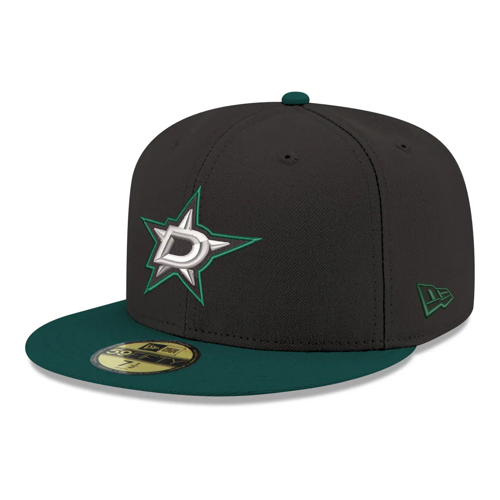 Dallas Stars New Era Core Logo Two-Tone 59FIFTY Fitted Hat - Black