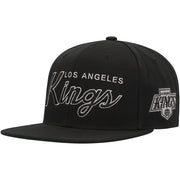 Los Angeles Kings Mitchell & Ness Core Team Script 2.0 Snapback Hat - Black Techwosell