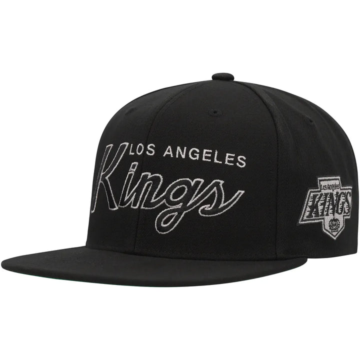 Los Angeles Kings Mitchell & Ness Core Team Script 2.0 Snapback Hat - Black