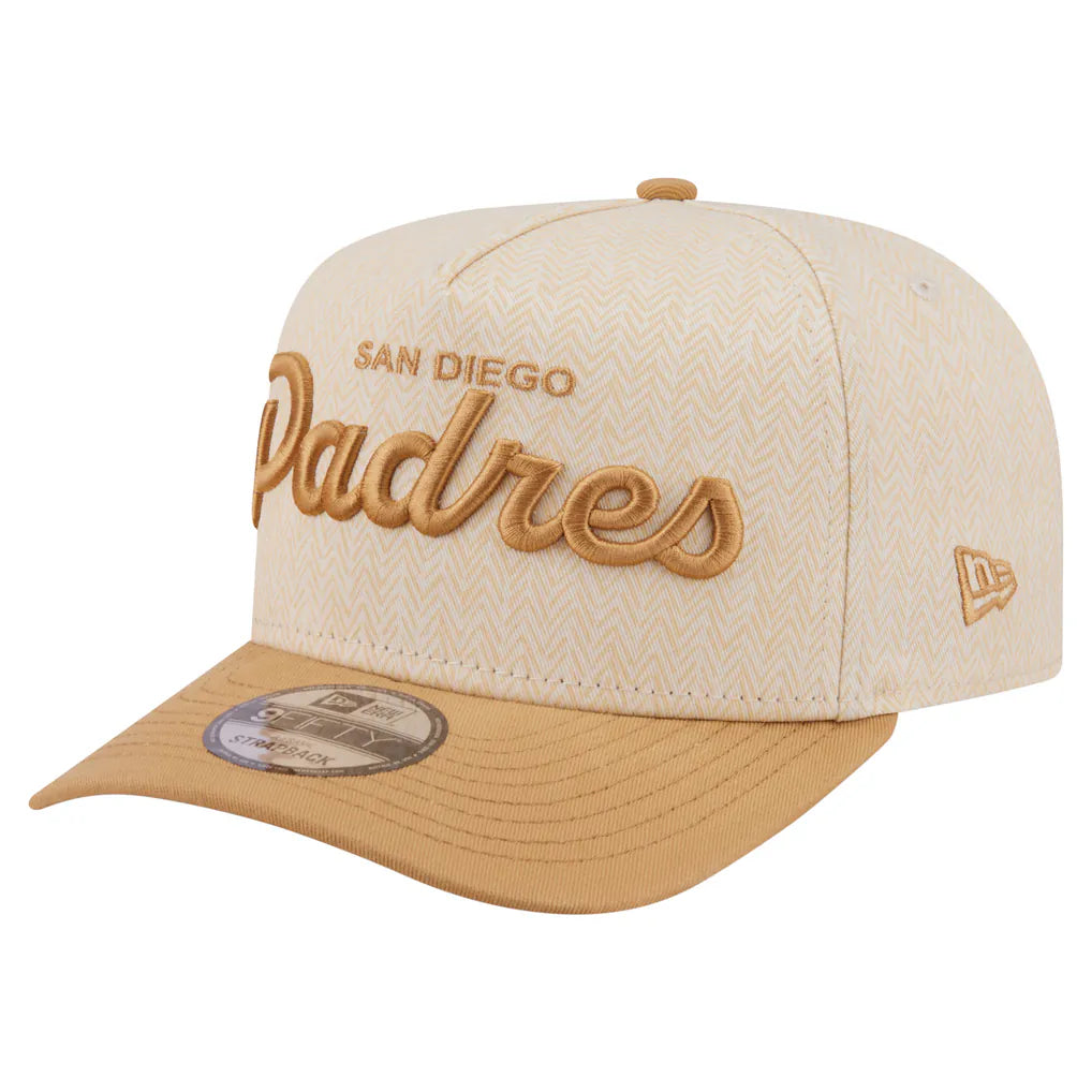 San Diego Padres New Era Herringbone 9FIFTY A-Frame Snapback Hat - Cream