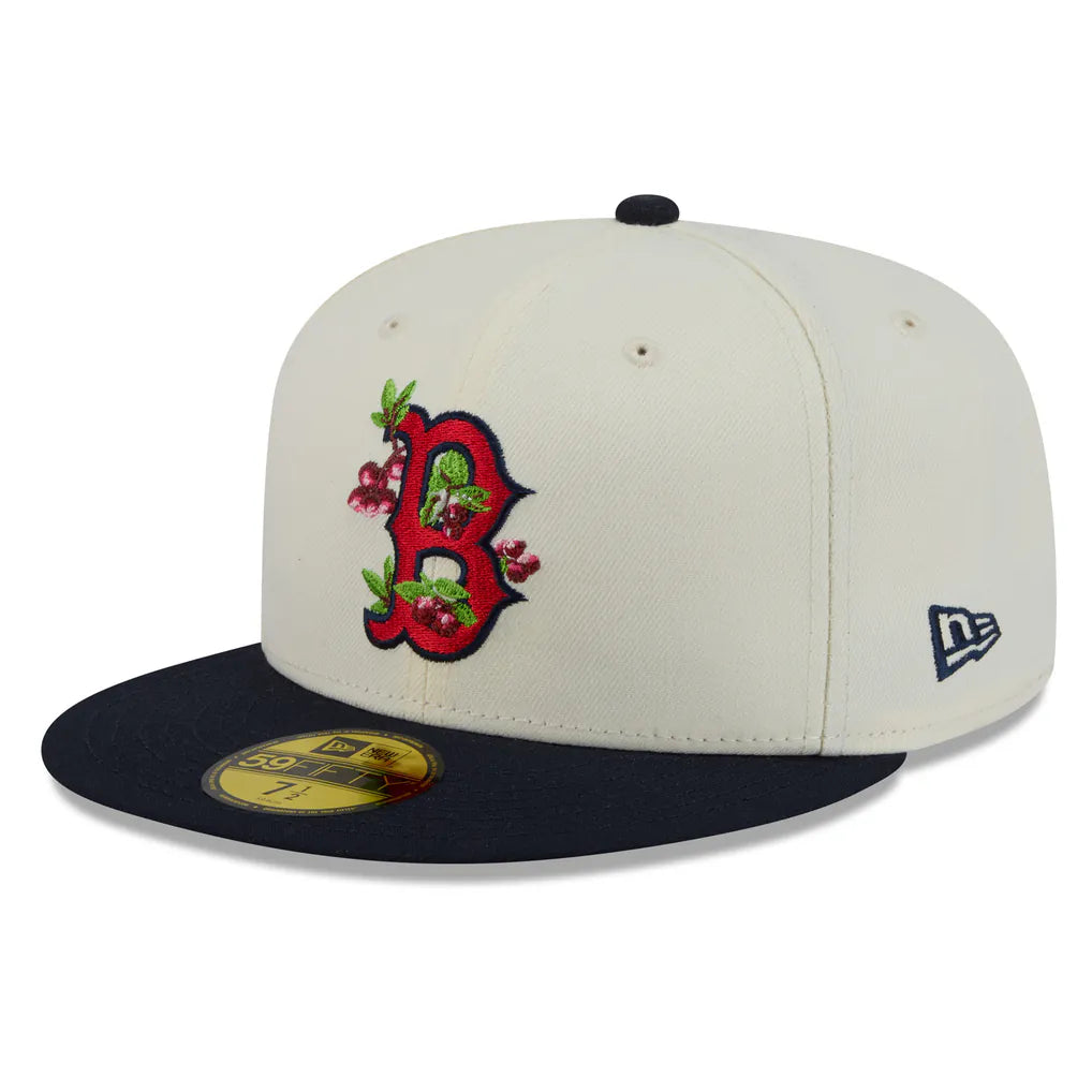 Boston Red Sox New Era Blossom 59FIFTY Fitted Hat - White/Navy Techwosell