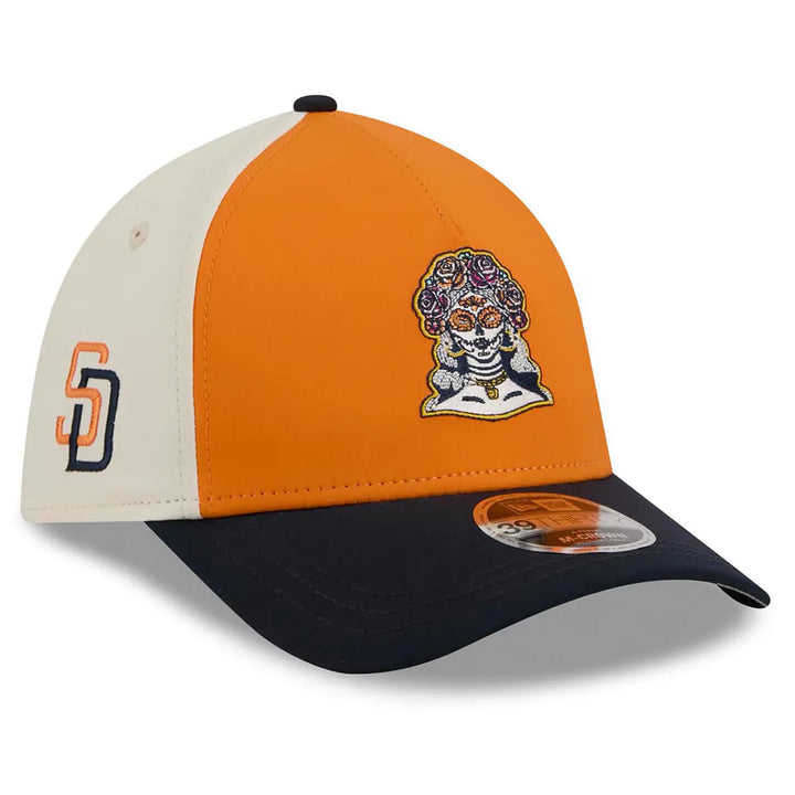 San Diego Padres New Era 2026 City Connect M-Crown A-Frame 39THIRTY Flex Hat - Orange/Navy