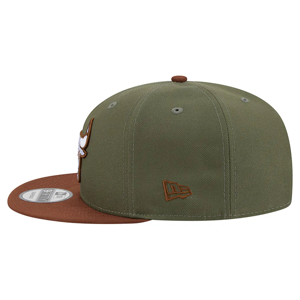 Chicago Bulls New Era Color Pack 9FIFTY Snapback Hat - Green/Brown Techwosell