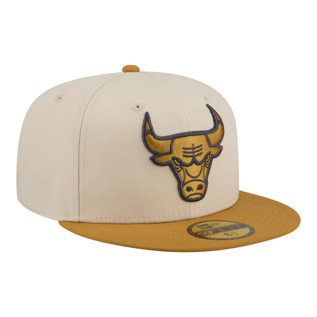 Chicago Bulls New Era Two-Tone Color Pack 59FIFTY Fitted Hat - Cream/Tan