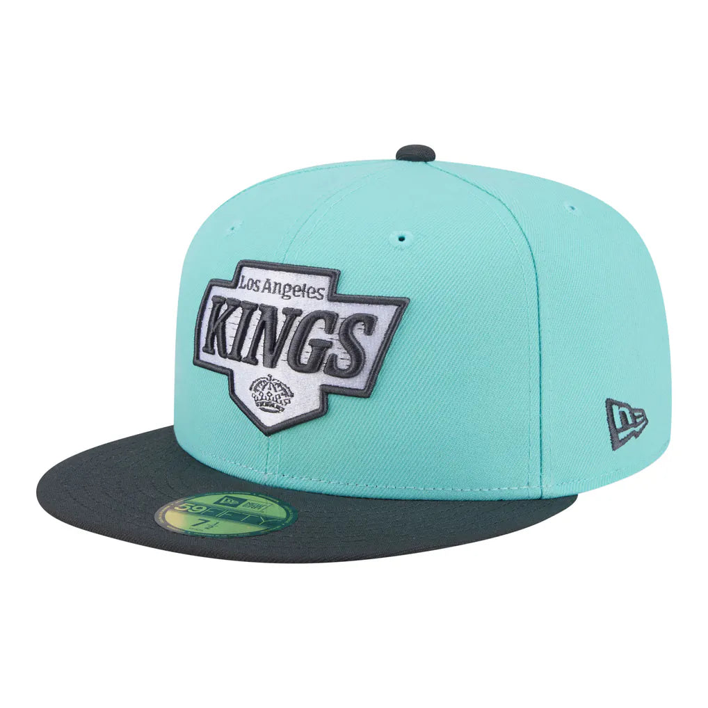Los Angeles Kings New Era Two-Tone Color Pack 59FIFTY Fitted Hat - Turquoise/Charcoal