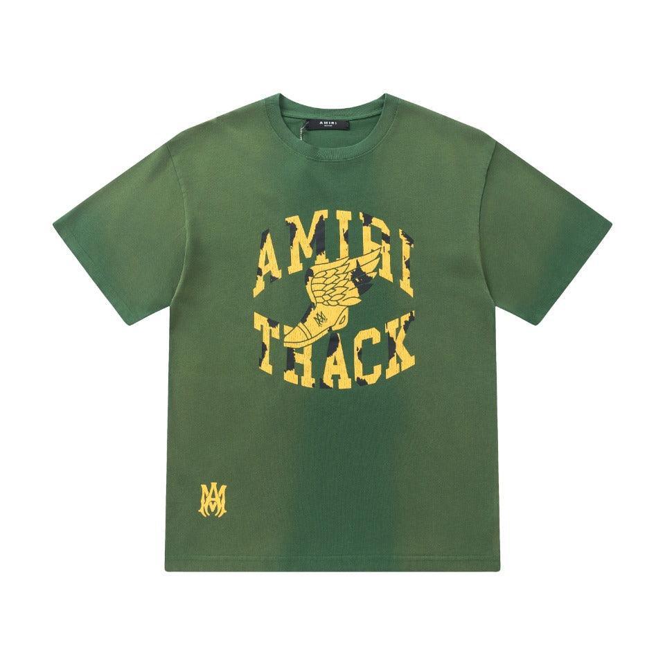 Amiri Faded Green T-Shirt Without Collar