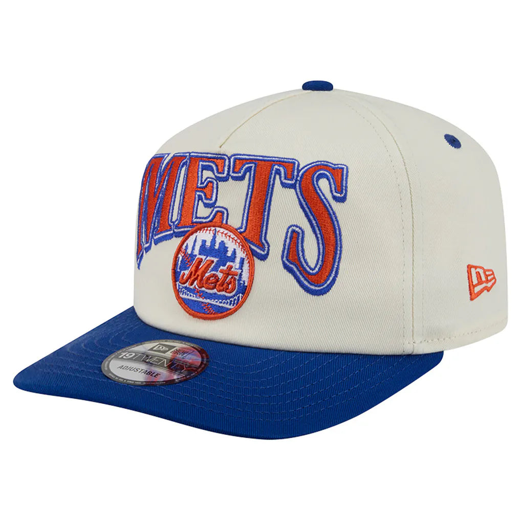 New York Mets New Era Vintage 19TWENTY Adjustable Hat - Cream/Royal