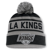 Los Angeles Kings Fanatics Fundamental Cuffed Knit Hat with Pom - Black/Silver Techwosell