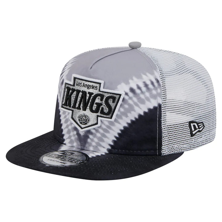 Los Angeles Kings New Era Throwback V-Dye Adjustable Golfer Hat - Black/Silver