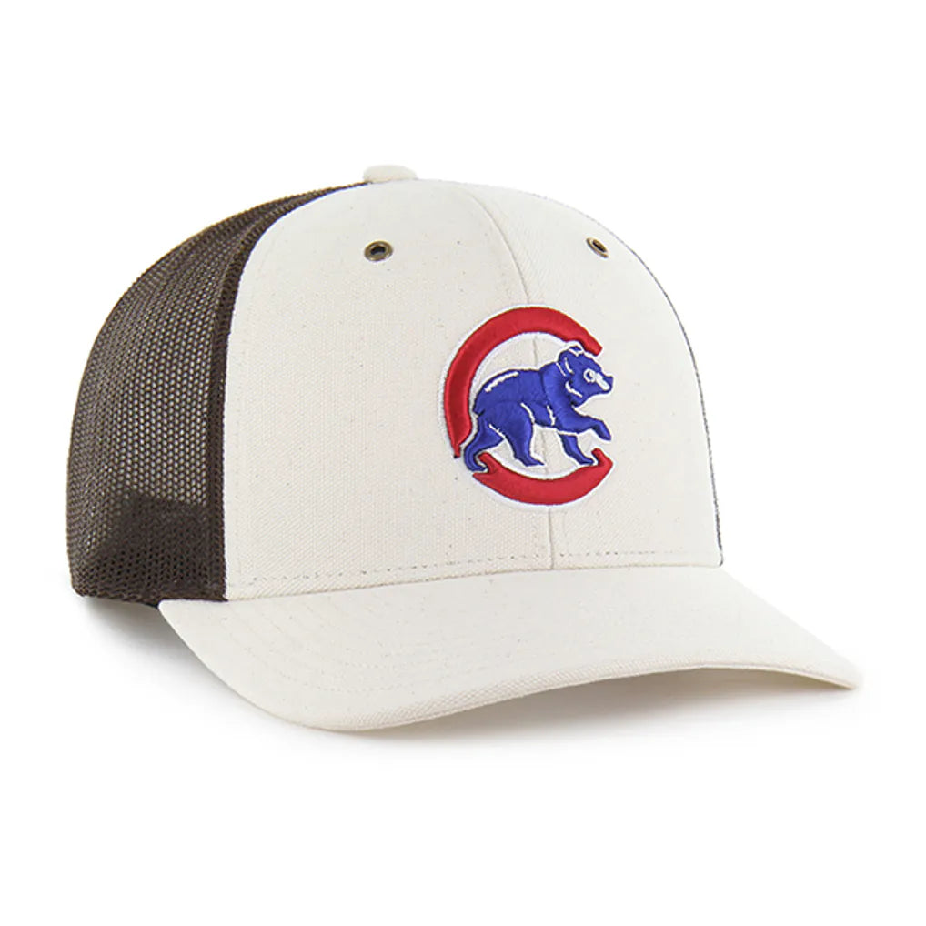 Chicago Cubs Carhartt x '47 Undyed Trucker Adjustable Hat - Natural/Brown