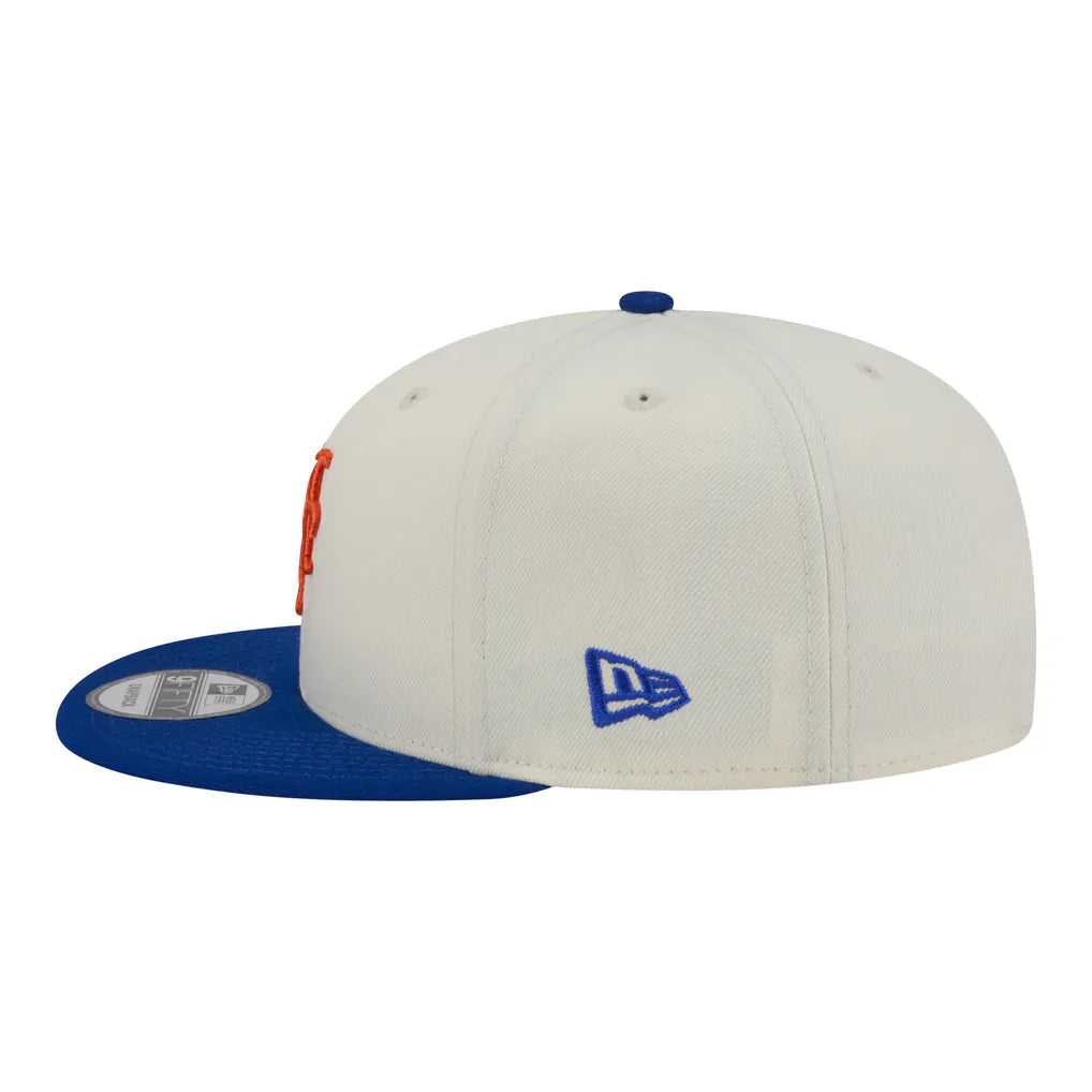 New York Mets New Era Localized 9FIFTY Snapback Hat - Cream/Royal