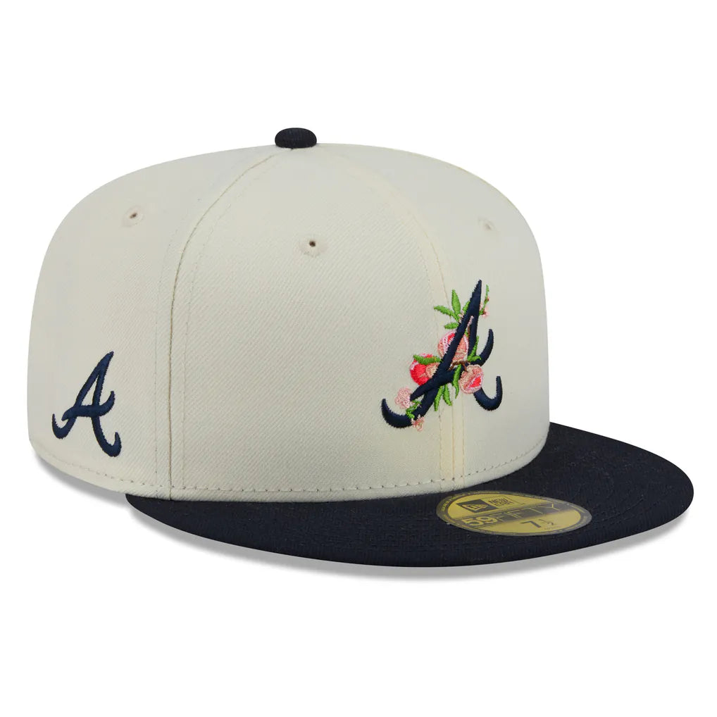 Atlanta Braves New Era Blossom 59FIFTY Fitted Hat - White/Navy