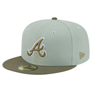 Atlanta Braves New Era Color Pack 59FIFTY Fitted Hat - Green/Olive Techwosell