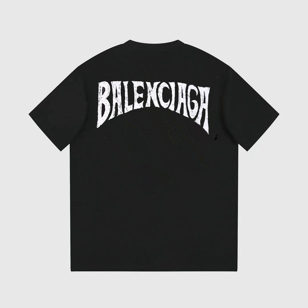 Balenciaga Black T-Shirt Without Collar Techwosell